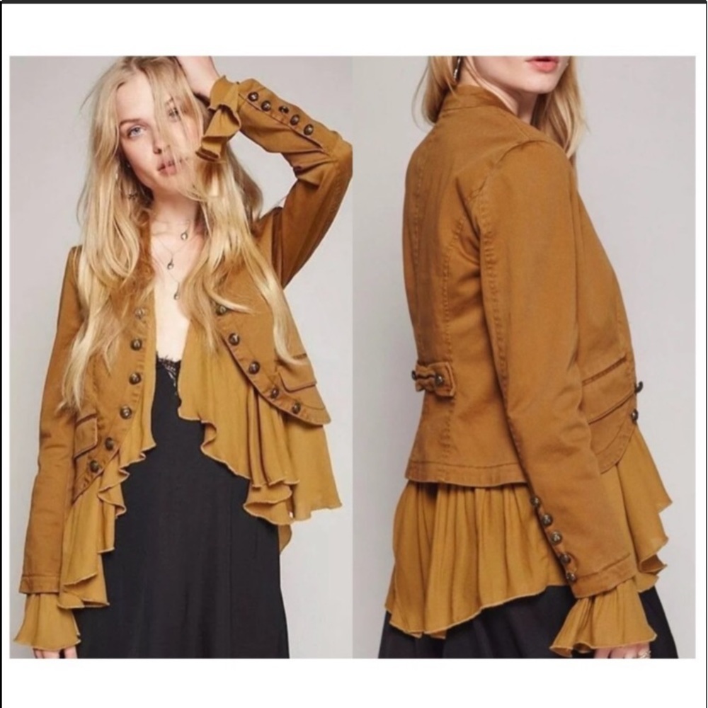 Free People Romantic Ruffle Jacket